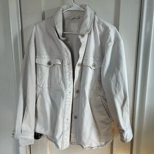 H&M white jean shacket